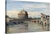 Castel Sant' Angelo and the River Tiber, Rome, C1816-1875-Jean-Baptiste-Camille Corot-Stretched Canvas