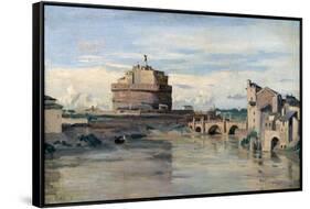 Castel Sant' Angelo and the River Tiber, Rome, C1816-1875-Jean-Baptiste-Camille Corot-Framed Stretched Canvas