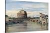 Castel Sant' Angelo and the River Tiber, Rome, C1816-1875-Jean-Baptiste-Camille Corot-Stretched Canvas