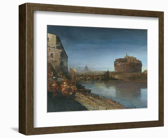 Castel Sant' Angelo at Dusk, 1882-Oswald Achenbach-Framed Giclee Print