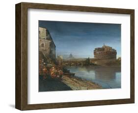 Castel Sant' Angelo at Dusk, 1882-Oswald Achenbach-Framed Giclee Print