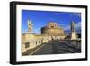 Castel Sant'Angelo Castle with Ponte Sant'Angelo Bridge, UNESCO World Heritage Site, Rome, Lazio, I-Hans-Peter Merten-Framed Photographic Print