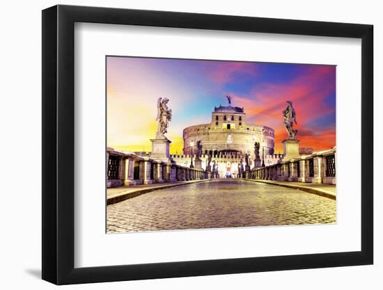 Castel Sant Angelo from  Bridge, Rome.-TTstudio-Framed Photographic Print