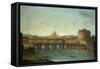 Castel Santangelo and Ponte Santangelo, Rome, with St. Peters and Vatican-Antonio Joli-Framed Stretched Canvas