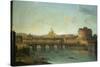 Castel Santangelo and Ponte Santangelo, Rome, with St. Peters and Vatican-Antonio Joli-Stretched Canvas