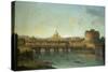 Castel Santangelo and Ponte Santangelo, Rome, with St. Peters and Vatican-Antonio Joli-Stretched Canvas