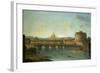 Castel Santangelo and Ponte Santangelo, Rome, with St. Peters and Vatican-Antonio Joli-Framed Giclee Print