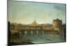 Castel Santangelo and Ponte Santangelo, Rome, with St. Peters and Vatican-Antonio Joli-Mounted Giclee Print