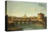 Castel Santangelo and the Ponte Santangelo, Rome, with St. Peters and the Vatican-Antonio Joli-Stretched Canvas