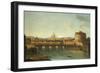 Castel Santangelo and the Ponte Santangelo, Rome, with St. Peters and the Vatican-Antonio Joli-Framed Giclee Print