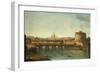 Castel Santangelo and the Ponte Santangelo, Rome, with St. Peters and the Vatican-Antonio Joli-Framed Giclee Print