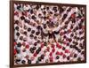 Castell human tower in front of the City Hall during the Festa Major Festival-Karol Kozlowski-Framed Photographic Print