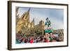 Castellers or Human Tower Exhibiting in Front of the Cathedral, Barcelona, Catalonia, Spain-Stefano Politi Markovina-Framed Photographic Print