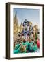 Castellers or Human Tower Exhibiting in Front of the Cathedral, Barcelona, Catalonia, Spain-Stefano Politi Markovina-Framed Photographic Print