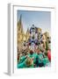 Castellers or Human Tower Exhibiting in Front of the Cathedral, Barcelona, Catalonia, Spain-Stefano Politi Markovina-Framed Photographic Print