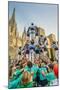 Castellers or Human Tower Exhibiting in Front of the Cathedral, Barcelona, Catalonia, Spain-Stefano Politi Markovina-Mounted Photographic Print