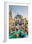 Castellers or Human Tower Exhibiting in Front of the Cathedral, Barcelona, Catalonia, Spain-Stefano Politi Markovina-Framed Photographic Print