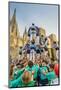 Castellers or Human Tower Exhibiting in Front of the Cathedral, Barcelona, Catalonia, Spain-Stefano Politi Markovina-Mounted Photographic Print