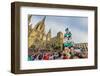 Castellers or Human Tower Exhibiting in Front of the Cathedral, Barcelona, Catalonia, Spain-Stefano Politi Markovina-Framed Photographic Print