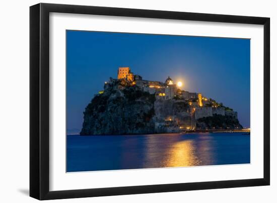 Castello Aragonese at dusk, Island of Ischia, Campania, Italy, Europe-Neil Farrin-Framed Photographic Print