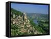 Castelnaud and the River Dordogne, Dordogne, Aquitaine, France, Europe-Roy Rainford-Framed Stretched Canvas