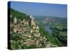 Castelnaud and the River Dordogne, Dordogne, Aquitaine, France, Europe-Roy Rainford-Stretched Canvas