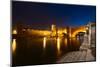 Castelvecchio by Night (1357) - Verona Italy-Alberto SevenOnSeven-Mounted Photographic Print