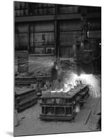 Casting a 1 in 14 Rail Crossing, Sheffield, South Yorkshire, 1964-Michael Walters-Mounted Photographic Print