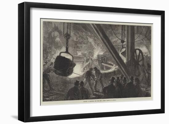 Casting a Cylinder for the New Albert Bridge at Chelsea-Charles Robinson-Framed Giclee Print