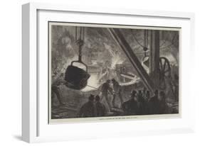 Casting a Cylinder for the New Albert Bridge at Chelsea-Charles Robinson-Framed Giclee Print