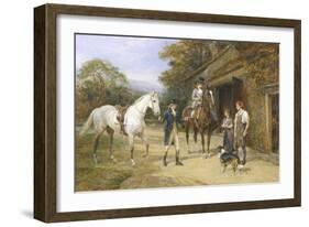Casting a Shoe at the Blacksmith's-Heywood Hardy-Framed Giclee Print