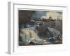 Casting in the Falls, 1889 (W/C on Paper)-Winslow Homer-Framed Giclee Print