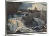 Casting in the Falls, 1889 (W/C on Paper)-Winslow Homer-Mounted Giclee Print