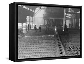 Casting Pig Iron, Sloss City Furnaces, Birmingham, Ala.-null-Framed Stretched Canvas