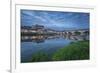 Castle and bridge at blue hour, Amboise, Indre-et-Loire, Loire Valley, Centre, France, Europe-Francesco Vaninetti-Framed Photographic Print