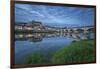 Castle and bridge at blue hour, Amboise, Indre-et-Loire, Loire Valley, Centre, France, Europe-Francesco Vaninetti-Framed Photographic Print