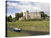 Castle and Foreshore, Laugharne, Carmarthenshire, South Wales, Wales, United Kingdom, Europe-Julian Pottage-Stretched Canvas