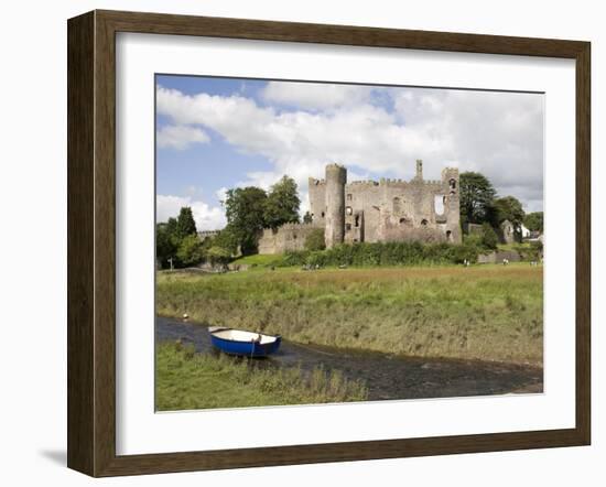 Castle and Foreshore, Laugharne, Carmarthenshire, South Wales, Wales, United Kingdom, Europe-Julian Pottage-Framed Photographic Print