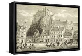 Castle and Grassmarket, Edinburgh in C.1880, from 'scottish Pictures' Published by the Religious…-null-Framed Stretched Canvas