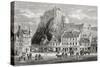 Castle and Grassmarket, Edinburgh, Scotland, from 'scottish Pictures Drawn with Pen and Pencil',…-null-Stretched Canvas