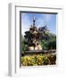 Castle and Princes Street Garden Fountain, Edinburgh, Lothian, Scotland, United Kingdom-Neale Clarke-Framed Premium Photographic Print