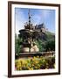 Castle and Princes Street Garden Fountain, Edinburgh, Lothian, Scotland, United Kingdom-Neale Clarke-Framed Photographic Print