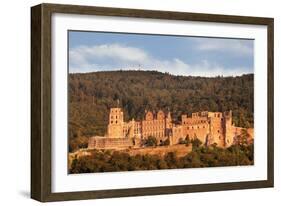 Castle at sunset, Heidelberg, Baden-Wurttemberg, Germany, Europe-Markus Lange-Framed Photographic Print