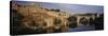 Castle at the Waterfront, Puente de San Martin, Tajo River, Toledo, Spain-null-Stretched Canvas