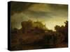 Castle at Twilight, 1640-Rembrandt van Rijn-Stretched Canvas