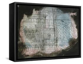 Castle Burning; Schloss in Flammen-Paul Klee-Framed Stretched Canvas