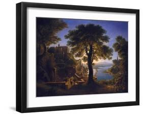 Castle by a river (Schloß am Strom). 1820-Karl Friedrich Schinkel-Framed Giclee Print