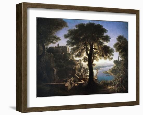 Castle by River, 1820-Karl Friedrich Schinkel-Framed Giclee Print