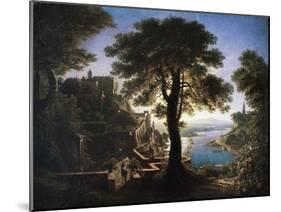 Castle by River, 1820-Karl Friedrich Schinkel-Mounted Giclee Print