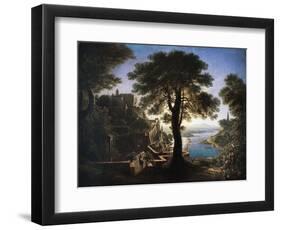 Castle by River, 1820-Karl Friedrich Schinkel-Framed Giclee Print